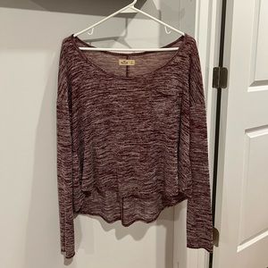 Hollister maroon flowy long sleeve shirt. Size small.